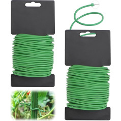 Спиральный переплет для растений, 3,5 мм x 20 м, wiederverwendbare Gartendraht, Grünpflanzendraht, weiche Gartenpflanzenbinder, grüner Draht für Kletterpflanzen, Bäume, Sträucher, Blumen, Reben, 2