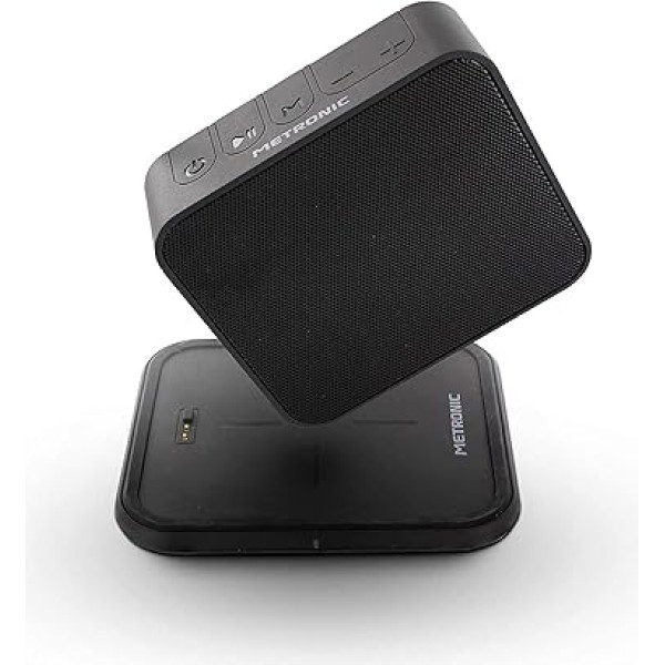 Портативная Bluetooth колонка Metronic с беспроводным зарядным устройством черный 477079
