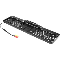 Рамка номерного знака черная с камерой заднего хода для автомобиля (инфракрасная)