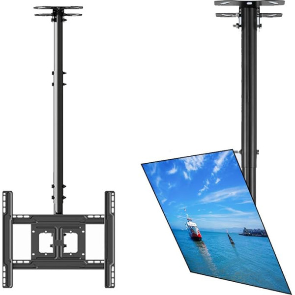 Потолочное крепление для телевизора, поворотный наклонный регулируемый по высоте кронштейн для плоских и изогнутых телевизоров 32-65 дюймо