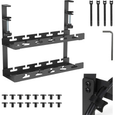 Подстольный кабельный органайзер, макс. нагрузка 5 кг, 2 уровня, черный, MC-104 B