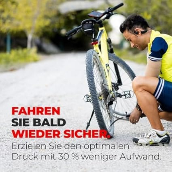 Pro Bike Tool Mini Bicycle Pump with Pressure Gauge for Presta & Schrader Valves - High Pressure up to 6.9 Bar - Надежный, компактный и легкий рамный насос с манометром - Насос для шоссейног