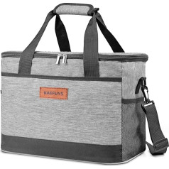 KAEFUYS Складная сумка-холодильник, 33 л + 12 часов, большая сумка-холодильник, теплоизолированная сумка для ланча, корзины для покупок, водонепр