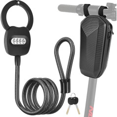 Gaethra E Scooter Lock с кодом комбинации, замок для E Scooter с сумкой 4L, 150 см наручный замок с ключом сброса, 12 мм устойчивый к порезам тросовый замок, E Sco