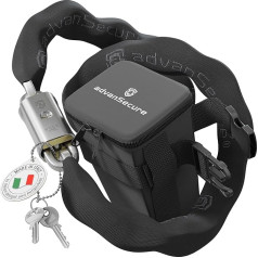 Цепной замок advanSecure® High Security Chain Lock с подседельной сумкой | Идеально подходит для электронного велосипеда | Максимальный уровень безопаснос