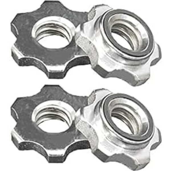 Rowland Harbor 4 Pack Standard Barbell Screw Caps with Screw Clamps Non Slip for Weight Plates Weight Lifting 1