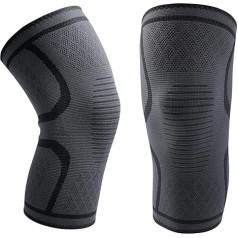 SUPERWSLING Sport Pro 2 Pack L Knee Pads - Breathable Comfort with Elastic Support (Black/Grey) - Band Support for Fitness, Running & Everyday Use