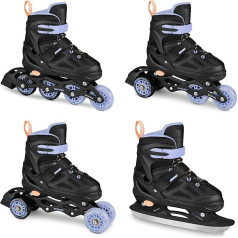 SPOKEY Quattro Set 4in1 inline skates/roller skates/triskates/skates ADJUSTABLE | для детей и подростков | inline skates convertible to roller skates | sizes: 30-33, 34-37, 38-41