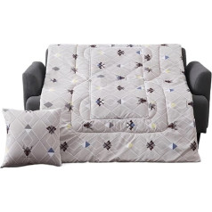 WXBCDS Travel Blanket 1 Piece 2 In 1 Pillow Blanket Patchwork Quilt for Living Room Foldable Travel Pillow With Zip Thin Quilt Office Cushion Home Decro (Light Gray)