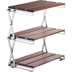 Trufolxiaz Складная стойка с 3 уровнями Прочные кемпинговые органайзеры Кемпинг Складная стойка для хранения Стойка для хранения Складная стой