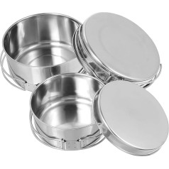 Toddmomy 4 Pieces Camping Pot Pan Set Stackable Cookware Non-stick Coated For Outdoor Activities Like Camping And Picnic