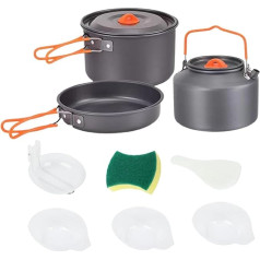 Набор кухонных принадлежностей для кемпинга | Многофункциональная кастрюля для использования на открытом воздухе | Портативная кастрюля 