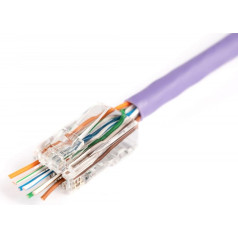 rj45 (8p8c) прямой коннектор, cat.6, неэкранированный, avg 26-24, упаковка 100 шт.