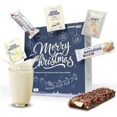 Energybody Fitness Advent Calendar 2024 / Рождественский календарь с 26 вкусными пробниками протеинового порошка, фитнес-батончиками и протеиновыми батончик
