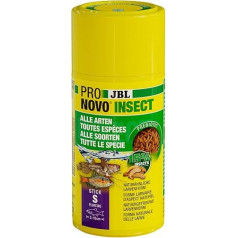 JBL PRONOVO INSECT STICK, корм для всех аквариумных рыб от 3 до 10 см, кормовые палочки для рыб, дозатор с кликом, размер S, 100 мл