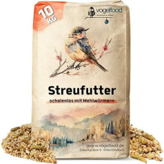 Vogelfood 10 кг Рассыпной корм без ракушек с мучными червями для диких птиц