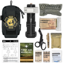 RHINO RESCUE EDC IFAK, травматический набор, тактическая сумка Molle, травматический набор для повседневного ношения, черный