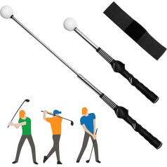 Samamoca Einziehbare Golfschwung-Trainingshilfe mit 1 Golf-Verbindungsband, Teleskop-Golf-Training, Golfschwung-Trainer, Golfschwung-Trainingshilfe, Armband für Anfänger und Profis