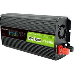 lcd инвертор 12v/230v 500w/1000w чистая синусоида invgc12p500lcd
