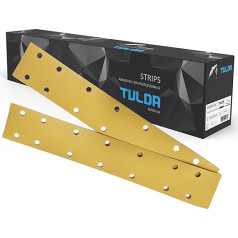 TULDA Hook and Loop Sandpaper Sheets P60 70x420 14 Holes - Sandpaper Grit Velcro Rectangle Electric Orbital Sander - Durable, Efficient, All Surfaces (Box of 50)
