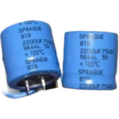 BACYDLPL 2 Stück 81D222M075KB2D 81D 75V 2200UF 30X30MM Elektrolytkondensator