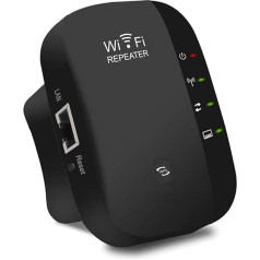 Усилитель WLAN WiFi Extender с Ethernet-подключением и режимом ретранслятора/AP, WLAN Repeater Internet Amplifier 2025, черный, CRST-L4Y4