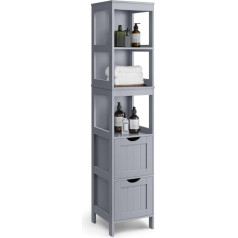 VASAGLE Шкаф для ванной комнаты Свободно стоящая мебель для ванной комнаты с 2 ящиками открытыми отделениями Ванная комната Гостиная Кухня Со