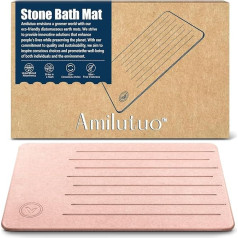 Amilutuo Stone Bath Mat, Diatomite Stone Bath Mat, Non-Slip Stone Bath Mat, Quick-Drying, улучшите вашу ванную комнату с этим впитывающим ковриком для ванной (39 x 60 см) (розовый, 39 x 60