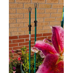 Prop 2 Pack Galvanised Metal Clothes Line HD Support Rod Twist Lock 1 x Extendable Pole Props Laundry Holder Telescopic Strong Clothes Airer