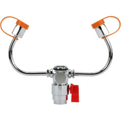 Augenspülstation, am Wasserhahn montierte Augenspülstation mit Waschbeckenaufsatz, zuverlässige Erste-Hilfe-Notfall-Augenspüleinheit, für Labor, Fabrik, Industriegelände, Büro und Zuhause (Silber