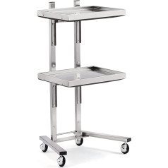 Передвижная тележка с колесами, универсальная тележка, 2-ярусная тележка из нержавеющей стали с колесами, универсальная тележка