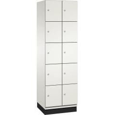 C + P Möbelsysteme C+P | 5er-Schließfachschrank Cambio | 2 Abteile | reinweiß/weiß | HPL-Tür | B 600 мм | 10 Fächer