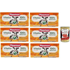 Plasmon Carne Vitello e cereale 6 x (2 x 80 г) с итальянским мясом, 100% натуральное, без крахмала и добавок + итальянская гурманская польпа 400 г