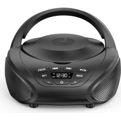 Gueray CD-плеер Boombox Bluetooth портативный CD-плеер стерео радио с FM-радио стерео динамик USB & AUX вход и наушники порты ЖК-дисплей пульт дистанционного 
