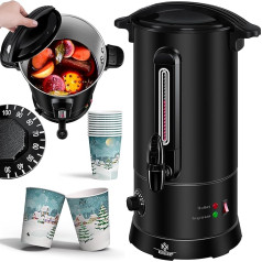 KESSER® Чайник для глинтвейна 10 л из нержавеющей стали включает 10 чашек для глинтвейна с термостатом Машина для глинтвейна Машина для горячих