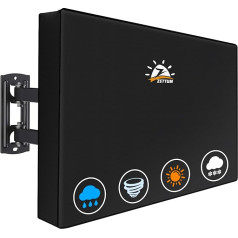 Zettum TV Cover для 60-65-дюймового телевизора, защитная крышка экрана телевизора на открытом воздухе 600D Oxford PU с покрытием для тяжелых условий экспл