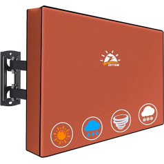 Zettum TV Cover для 60-65-дюймового телевизора, защитная крышка для экрана телевизора на открытом воздухе 600D Oxford PU покрытие для тяжелых условий эксп