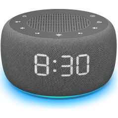 Радио-будильник DOUMOSH с Bluetooth, будильник цифровой с регулятором яркости дисплея 0-100%, цветная ночная подсветка, будильник с Bluetooth динамиком дл