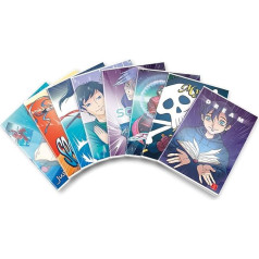 Pigna, Manga Блокнот в глянцевой лаковой обложке A4 21 x 29,7 см 42 листа 80gsm Квадратные листы 5 мм для элементарных и средних обложек (упаковка из 10)