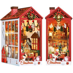 Cuteefun DIY Миниатюрный дом с мебелью, Navidad DIY Набор для книжного уголка, Миниатюрный кукольный дом с мебелью, Подарок на день рождения Navidad
