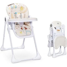 Детский стульчик COSTWAY 4 в 1 с регулируемой высотой, детский стульчик с ремнем безопасности, складывается одним нажатием, съемный и моющийся 