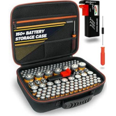 Бокс для хранения батареек с универсальным тестером и отверткой (максимальное издание - более 150+) - хранение батареек AA, AAA, C, D, 9V без лишних х