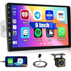 [Carplay Автомобильное радио] 9 дюймов 1 DIN радио с Android Автомобильное зеркало ссылка, Bluetooth автомобильное радио поддерживает FM AM радио SWC, автомо