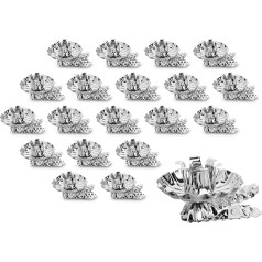 Idena 31892 Подставка для свечей на рождественскую елку, 20 штук в серебре, винтажный металлический держатель для свечей с зажимом для веток толщ