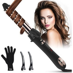 PARWIN PRO BEAUTY 360° Rotating Curling Iron Automatic Curling Iron 25 mm, Nano Titanium Coating, Hair Curler with LCD Display, 120-210°C