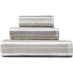 Tommy Bahama - Комплект полотенец для ванной, впитывающий декор из хлопка, устойчивый к выцветанию (серый цвет океанского залива, 3 шт.)