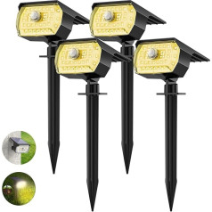 Солнечные огни для наружного использования с датчиком движения, 4 шт 43 LED солнечные прожекторы, 3000 K теплый белый солнечные огни для наружно