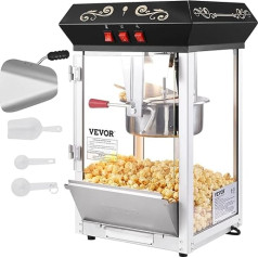 VEVOR Popcorn Maker Попкорн Мейкер 850W Попкорн Мейкер 8oz Чайник для 48 чашек на загрузку, Попкорн Мейкер для столешницы с закаленным стеклом, Включает 