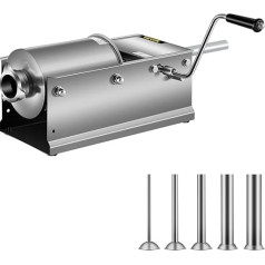 VEVOR 3L Наполнитель для колбас, мясорубки, машина для колбас, горизонтальный шприц для колбас из нержавеющей стали