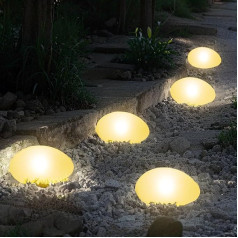 Солнечные огни Открытый Водонепроницаемый солнечной энергии галька сад огни декоративные теплый свет LED IP65 Водонепроницаемый для сад пат